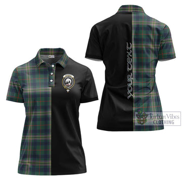 Kennedy Modern Tartan Women's Polo Shirt with Family Crest and Half Of Me Style