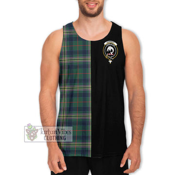 Kennedy Modern Tartan Men's Tank Top with Family Crest and Half Of Me Style