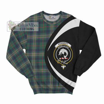 Kennedy Modern Tartan Sweatshirt with Family Crest Circle Style