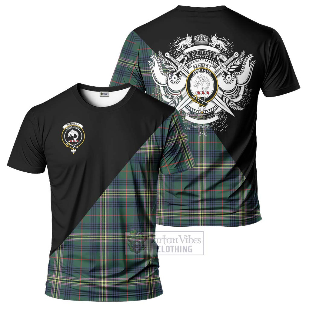 Kennedy Modern Tartan T-Shirt with Family Crest and Military Logo Style Kid's Shirt - Tartanvibesclothing Shop