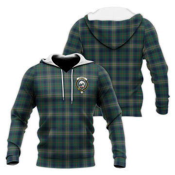 Kennedy Modern Tartan Knitted Hoodie with Family Crest