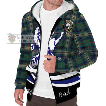 Kennedy Modern Tartan Sherpa Hoodie with Alba Gu Brath Regal Lion Emblem