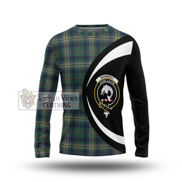 Kennedy Modern Tartan Long Sleeve T-Shirt with Family Crest Circle Style