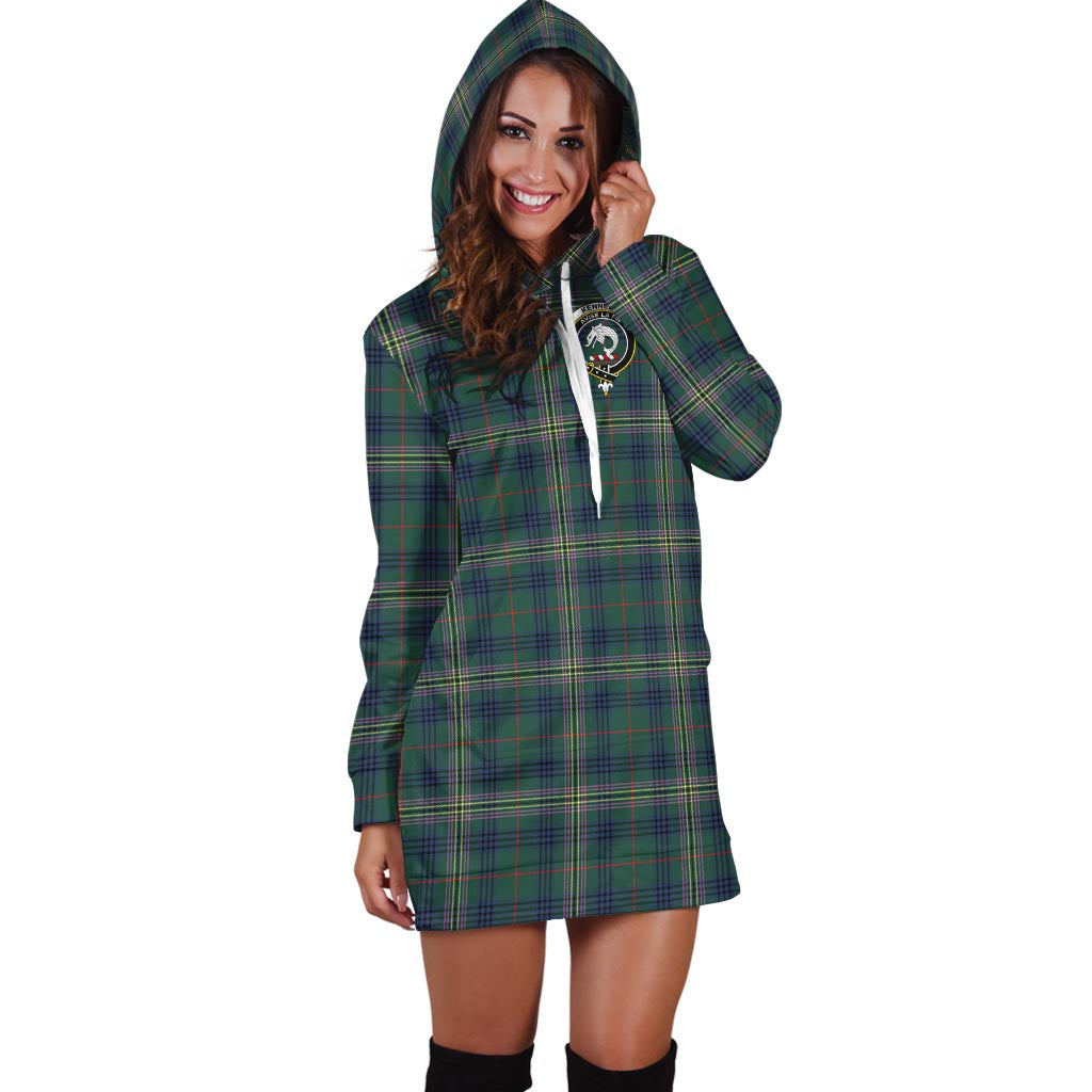 Kennedy Modern Tartan Hoodie Dress with Family Crest - Tartan Vibes Clothing