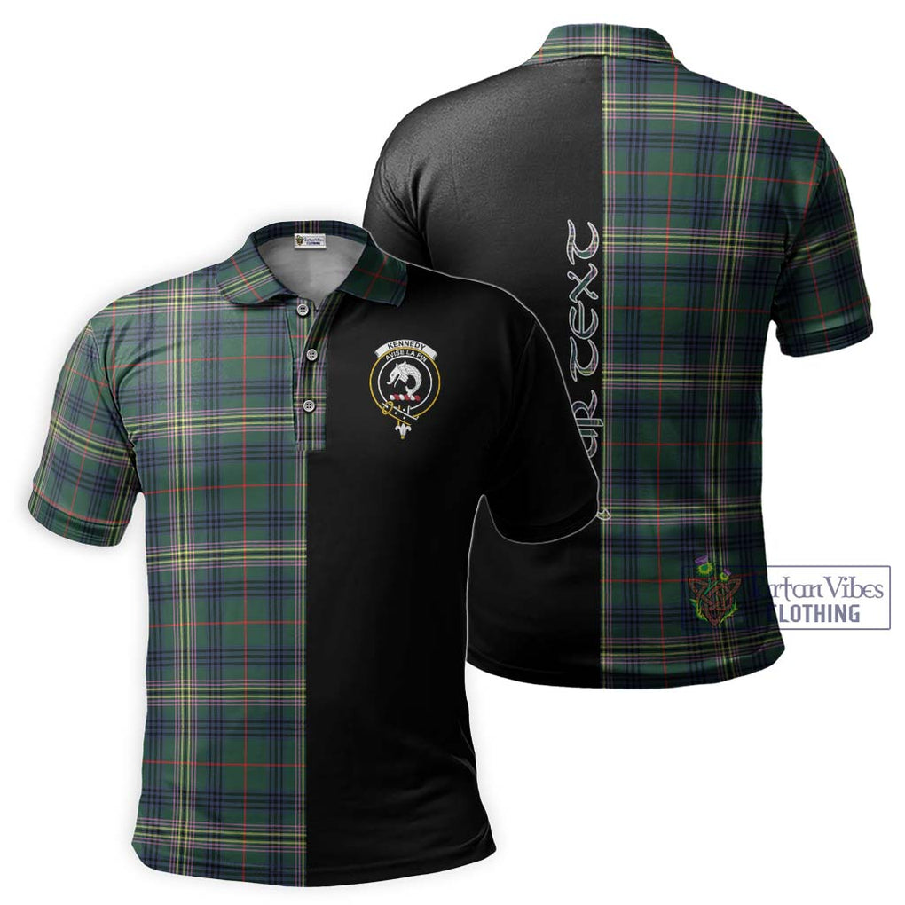 Kennedy Modern Tartan Polo Shirt with Family Crest and Half Of Me Style Kid - Tartanvibesclothing Shop