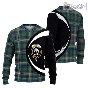 Kennedy Modern Tartan Ugly Sweater with Family Crest Circle Style