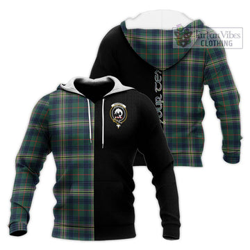 Kennedy Modern Tartan Knitted Hoodie with Family Crest and Half Of Me Style