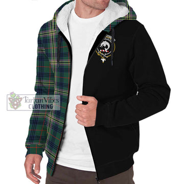 Kennedy Modern Tartan Sherpa Hoodie with Family Crest and Half Of Me Style