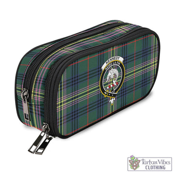 Kennedy Modern Tartan Pen and Pencil Case with Family Crest