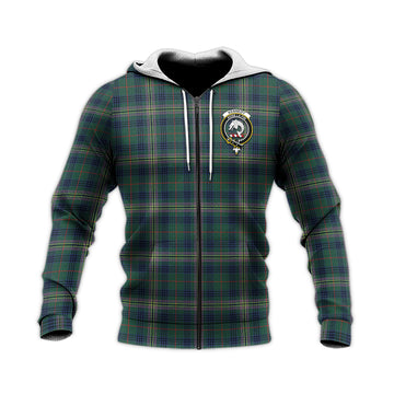 Kennedy Modern Tartan Knitted Hoodie with Family Crest