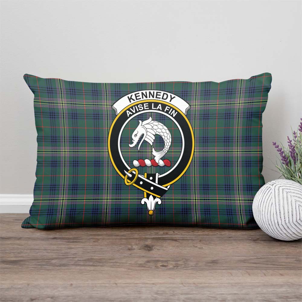 Kennedy Modern Tartan Pillow Cover with Family Crest Rectangle Pillow Cover - Tartanvibesclothing