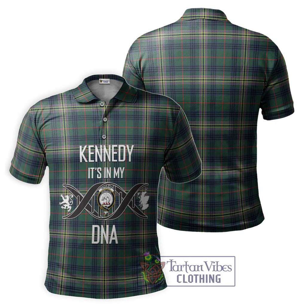 Kennedy Modern Tartan Polo Shirt with Family Crest DNA In Me Style - Tartanvibesclothing Shop