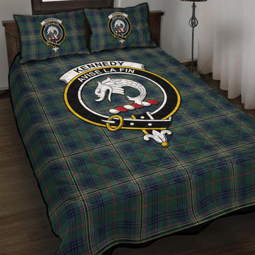 Kennedy Modern Tartan Quilt Bed Set with Family Crest