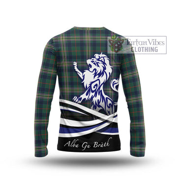 Kennedy Modern Tartan Long Sleeve T-Shirt with Alba Gu Brath Regal Lion Emblem