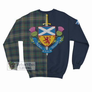 Kennedy Modern Tartan Sweatshirt Alba with Scottish Lion Royal Arm Half Style