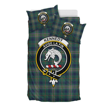 Kennedy Modern Tartan Bedding Set with Family Crest