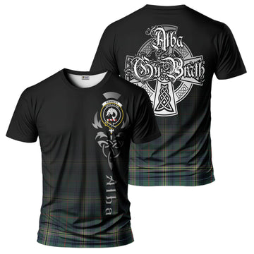 Kennedy Modern Tartan T-Shirt Featuring Alba Gu Brath Family Crest Celtic Inspired