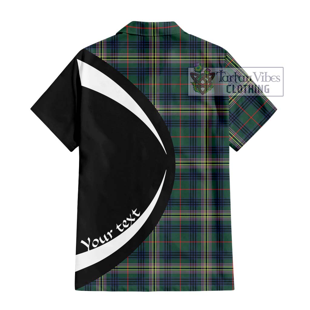 Kennedy Modern Tartan Short Sleeve Button Up with Family Crest Circle Style - Tartan Vibes Clothing