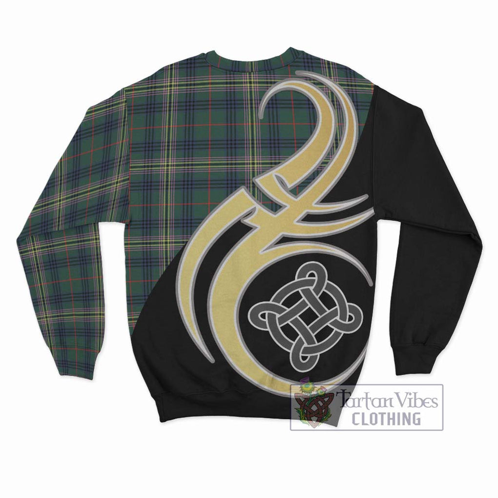 Kennedy Modern Tartan Sweatshirt with Family Crest and Celtic Symbol Style - Tartan Vibes Clothing