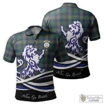 Kennedy Modern Tartan Polo Shirt with Alba Gu Brath Regal Lion Emblem