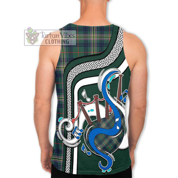 Kennedy Modern Tartan Men's Tank Top with Epic Bagpipe Style