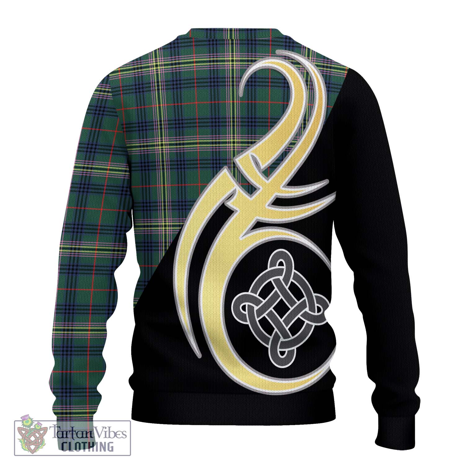 Kennedy Modern Tartan Knitted Sweater with Family Crest and Celtic Symbol Style - Tartan Vibes Clothing