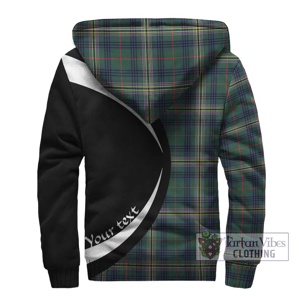 Kennedy Modern Tartan Sherpa Hoodie with Family Crest Circle Style - Tartan Vibes Clothing