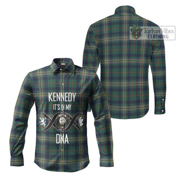 Kennedy Modern Tartan Long Sleeve Button Shirt with Family Crest DNA In Me Style