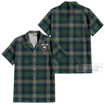 Kennedy Modern Tartan Cotton Hawaiian Shirt with Family Crest