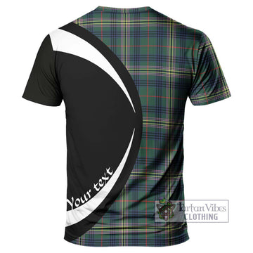 Kennedy Modern Tartan T-Shirt with Family Crest Circle Style