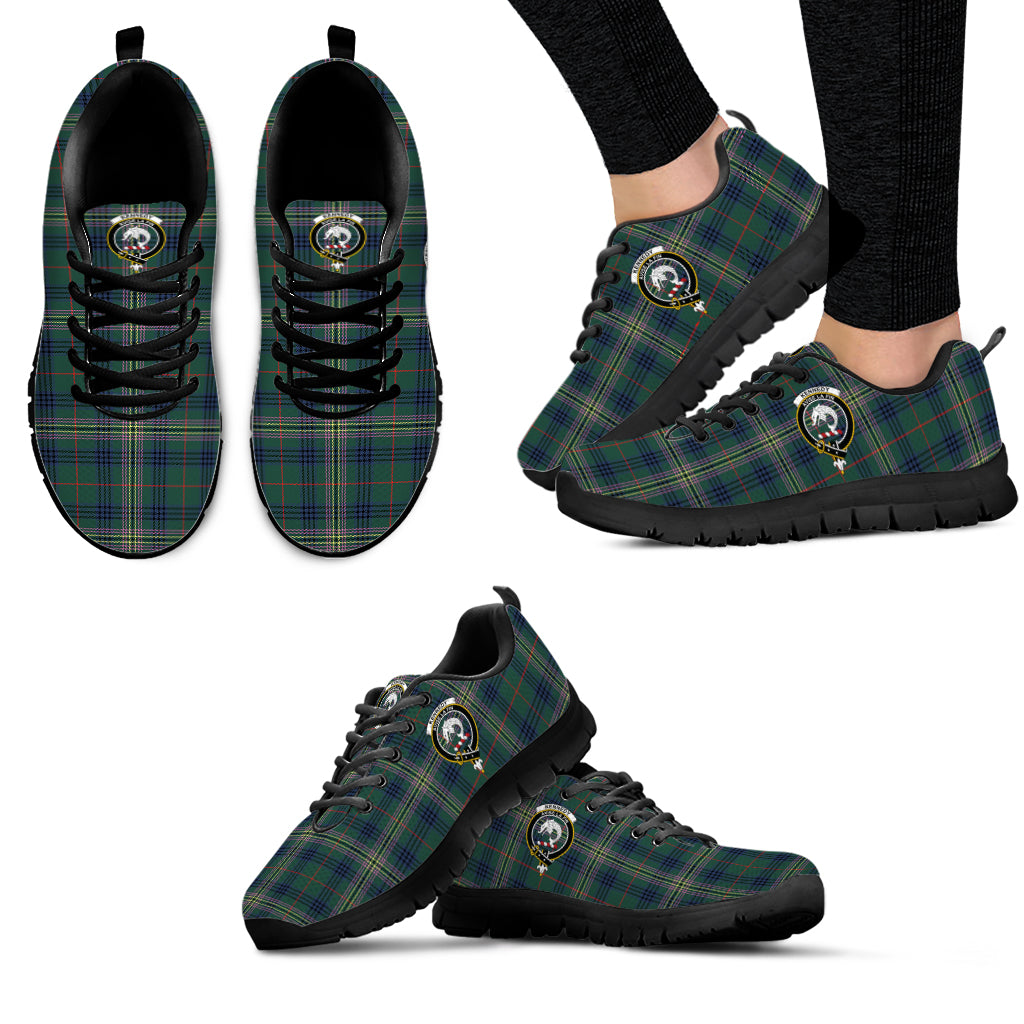 Kennedy Modern Tartan Sneakers with Family Crest - Tartan Vibes Clothing