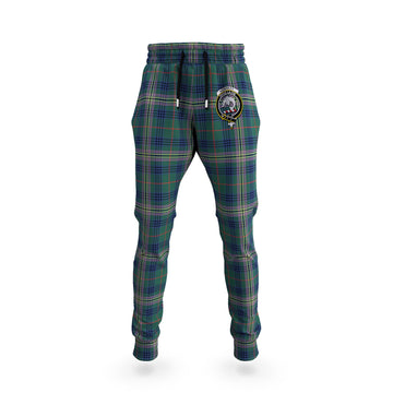 Kennedy Modern Tartan Joggers Pants with Family Crest