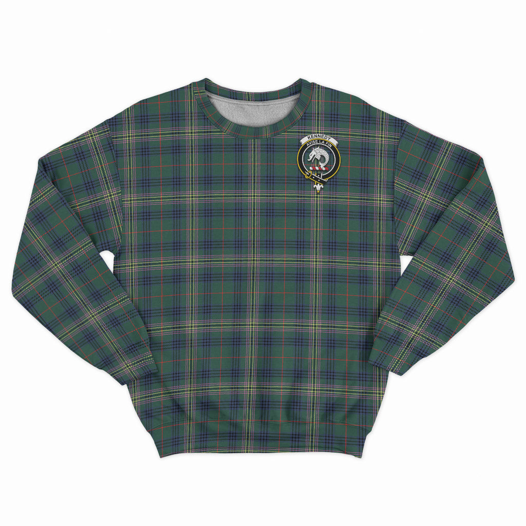 Kennedy Modern Tartan Sweatshirt with Family Crest - Tartan Vibes Clothing