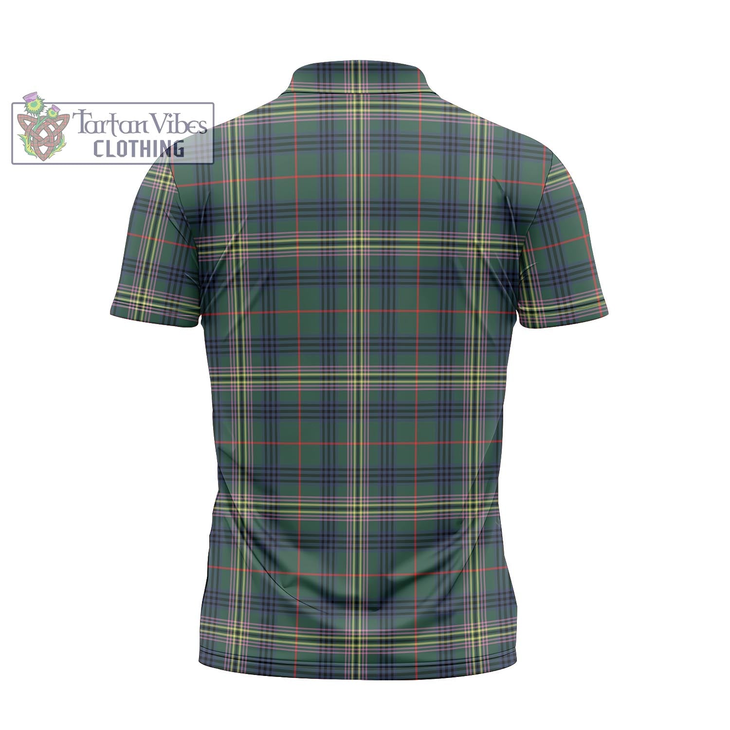 Tartan Vibes Clothing Kennedy Modern Tartan Zipper Polo Shirt with Family Crest