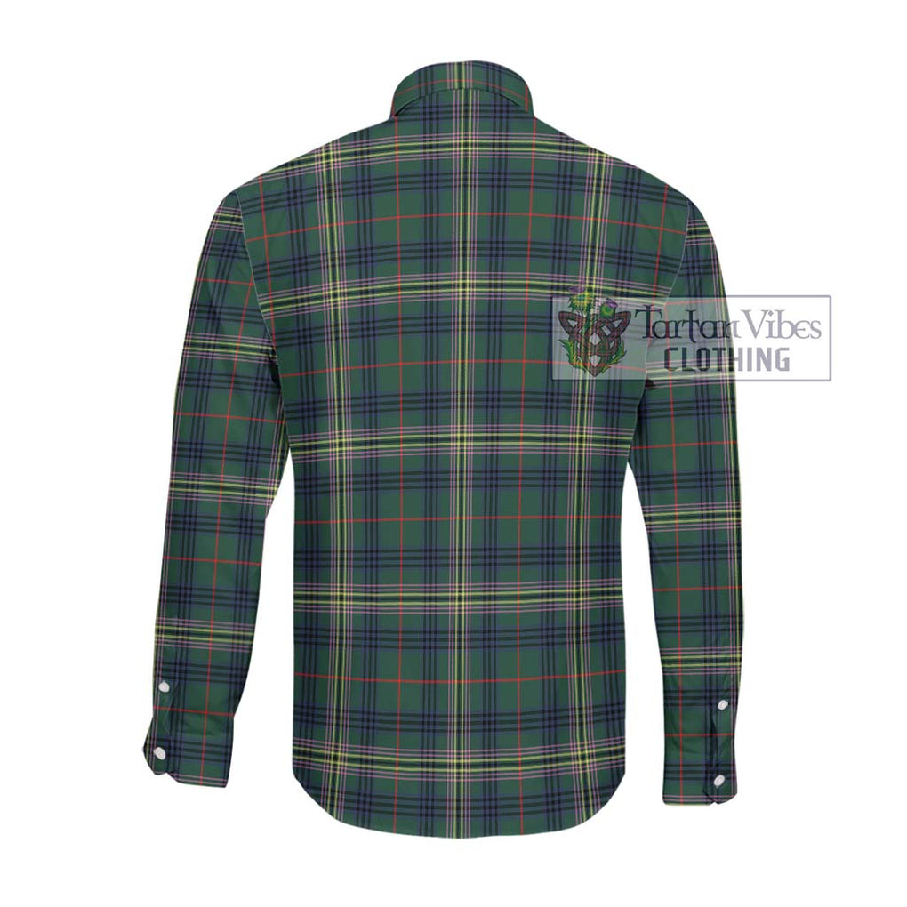 Kennedy Modern Tartan Long Sleeve Button Shirt with Family Crest DNA In Me Style - Tartanvibesclothing Shop