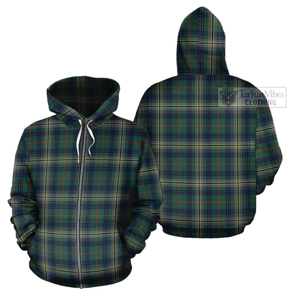 Kennedy Modern Tartan Cotton Hoodie Zip Hoodie - Tartan Vibes Clothing