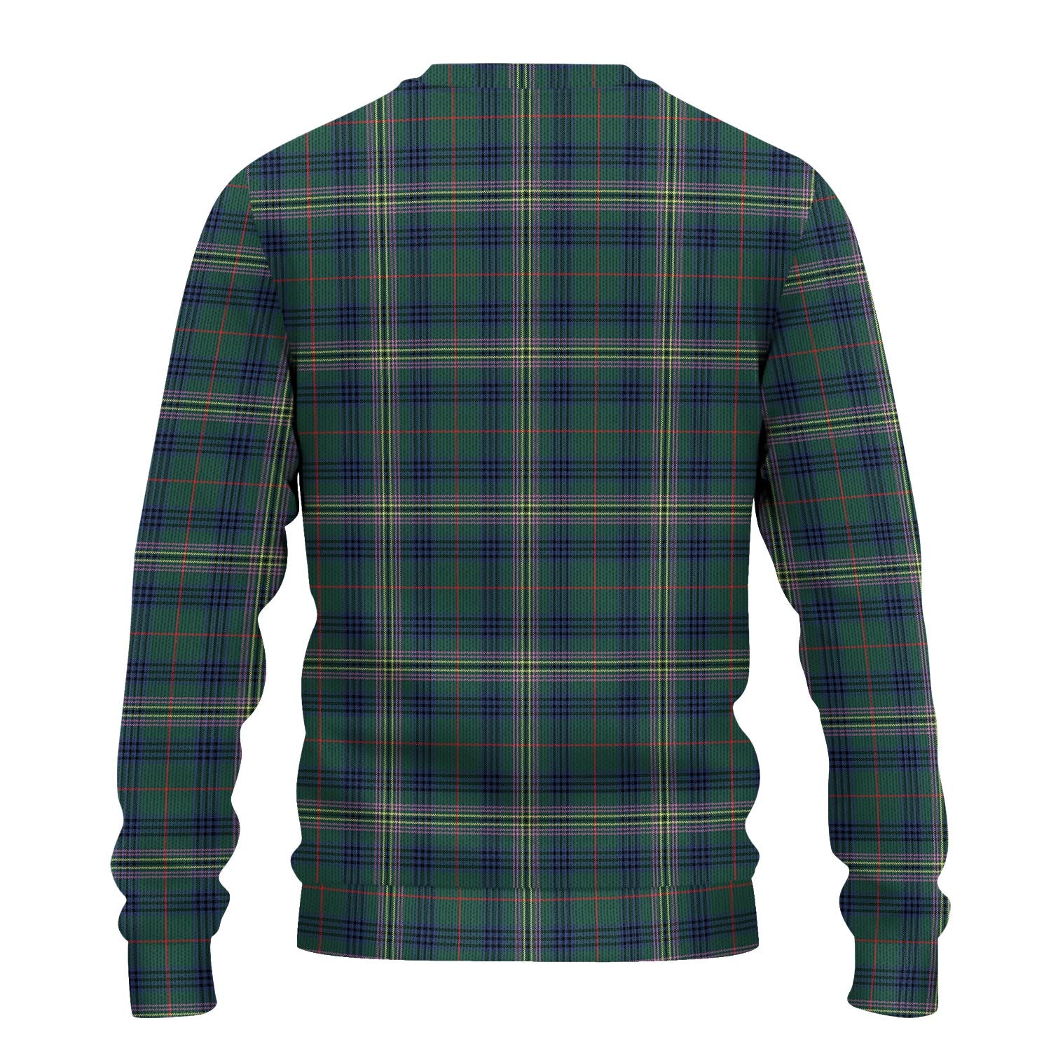 Kennedy Modern Tartan Knitted Sweater with Family Crest - Tartanvibesclothing