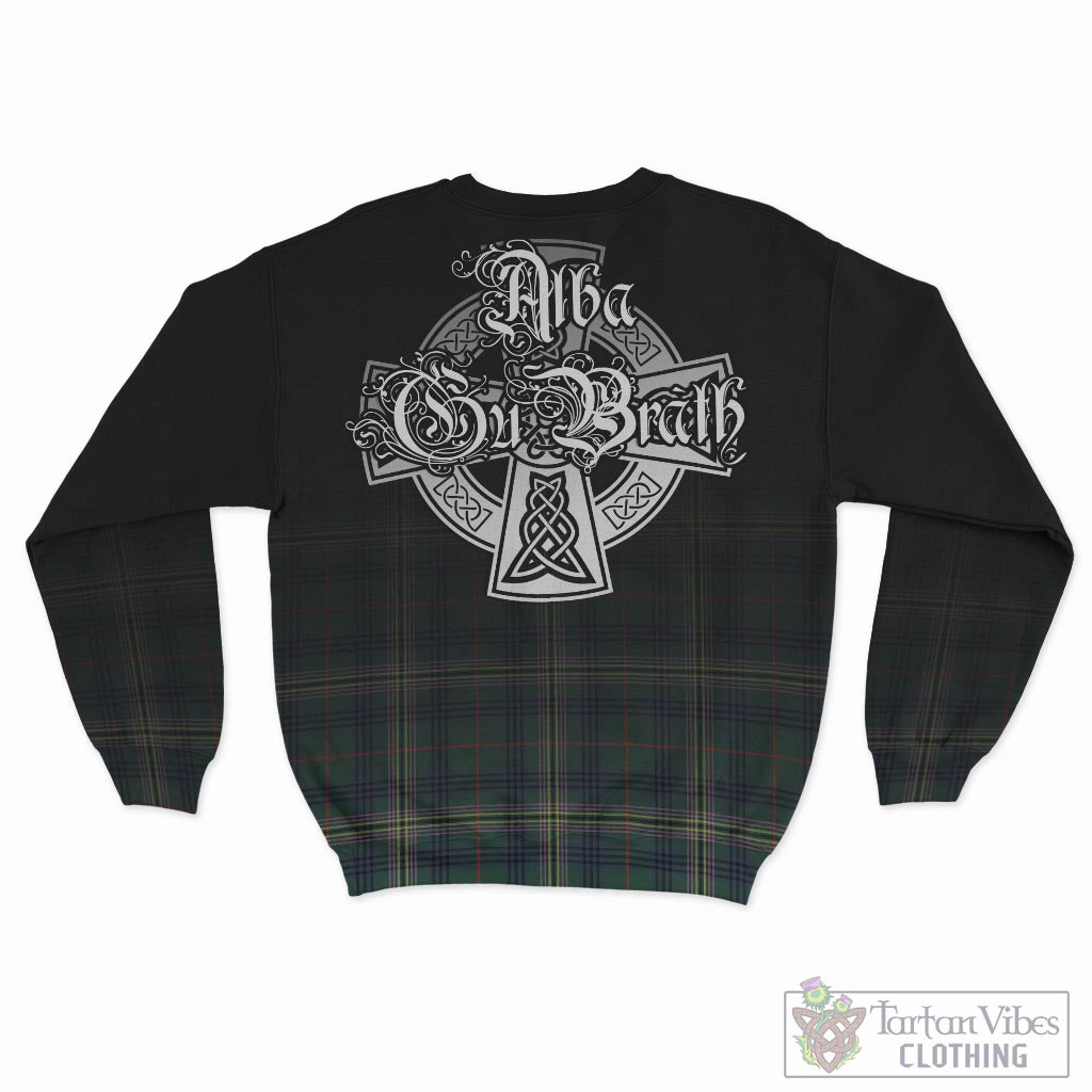 Tartan Vibes Clothing Kennedy Modern Tartan Sweatshirt Featuring Alba Gu Brath Family Crest Celtic Inspired