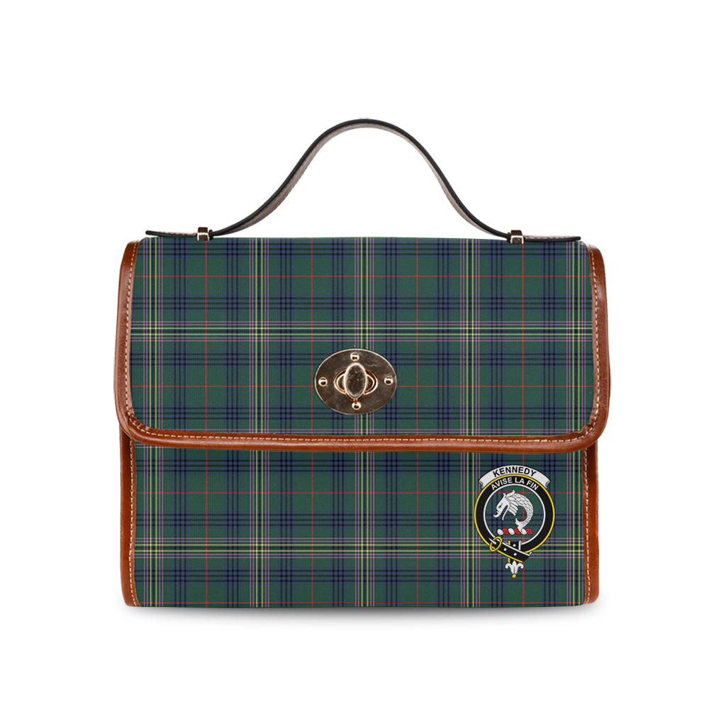 kennedy-modern-tartan-leather-strap-waterproof-canvas-bag-with-family-crest