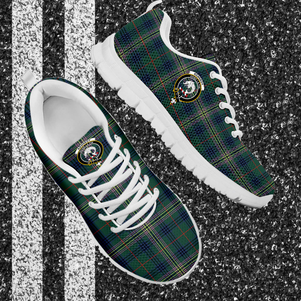 Kennedy Modern Tartan Sneakers with Family Crest - Tartan Vibes Clothing