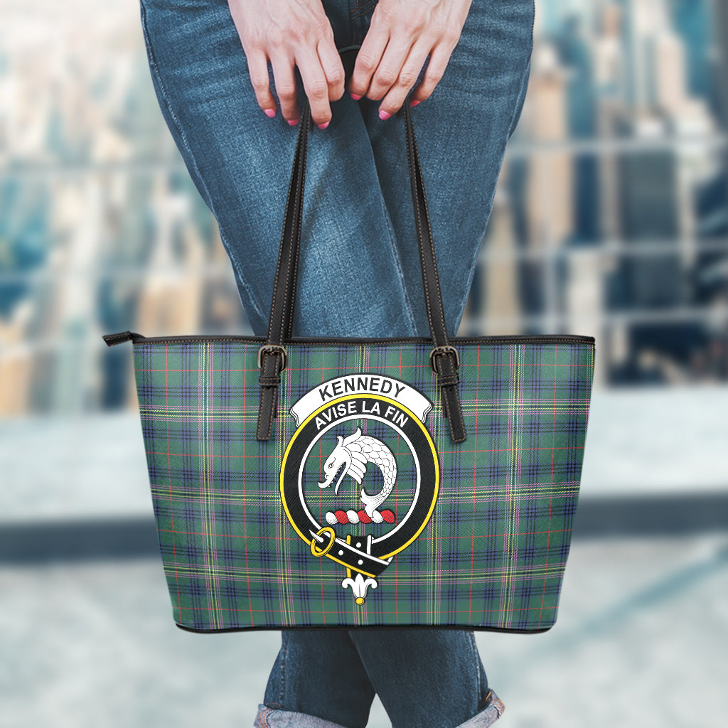 kennedy-modern-tartan-leather-tote-bag-with-family-crest