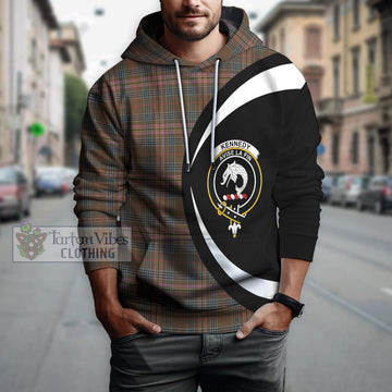 Kennedy Weathered Tartan Hoodie with Family Crest Circle Style