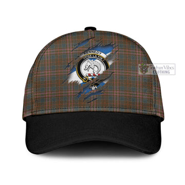 Kennedy Weathered Tartan Classic Cap with Family Crest In Me Style