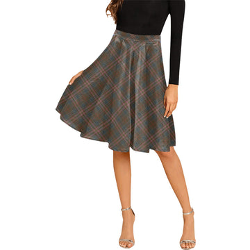 Kennedy Weathered Tartan Melete Pleated Midi Skirt