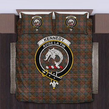 Kennedy Weathered Tartan Quilt Bed Set with Family Crest