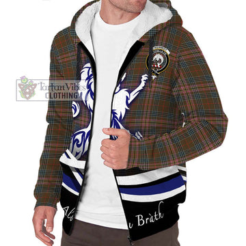 Kennedy Weathered Tartan Sherpa Hoodie with Alba Gu Brath Regal Lion Emblem