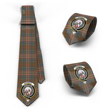 Kennedy Weathered Tartan Classic Necktie with Family Crest