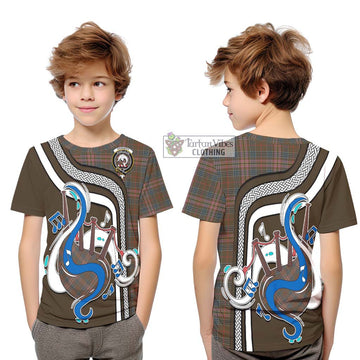 Kennedy Weathered Tartan Kid T-Shirt with Epic Bagpipe Style