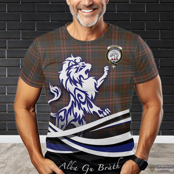 Kennedy Weathered Tartan T-Shirt with Alba Gu Brath Regal Lion Emblem