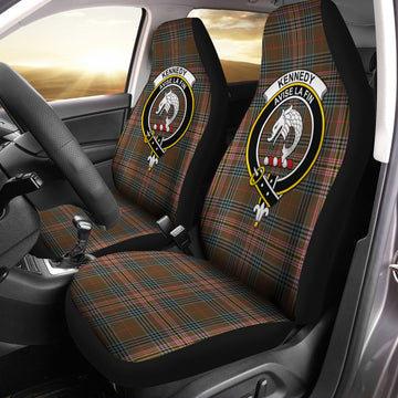 Kennedy Weathered Tartan Car Seat Cover with Family Crest